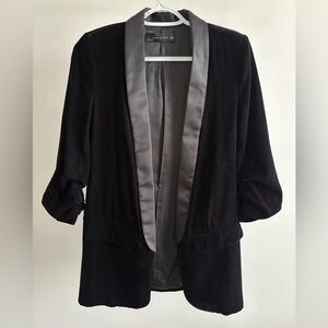 Zara Black Velvet Blazer with Satin Lapel